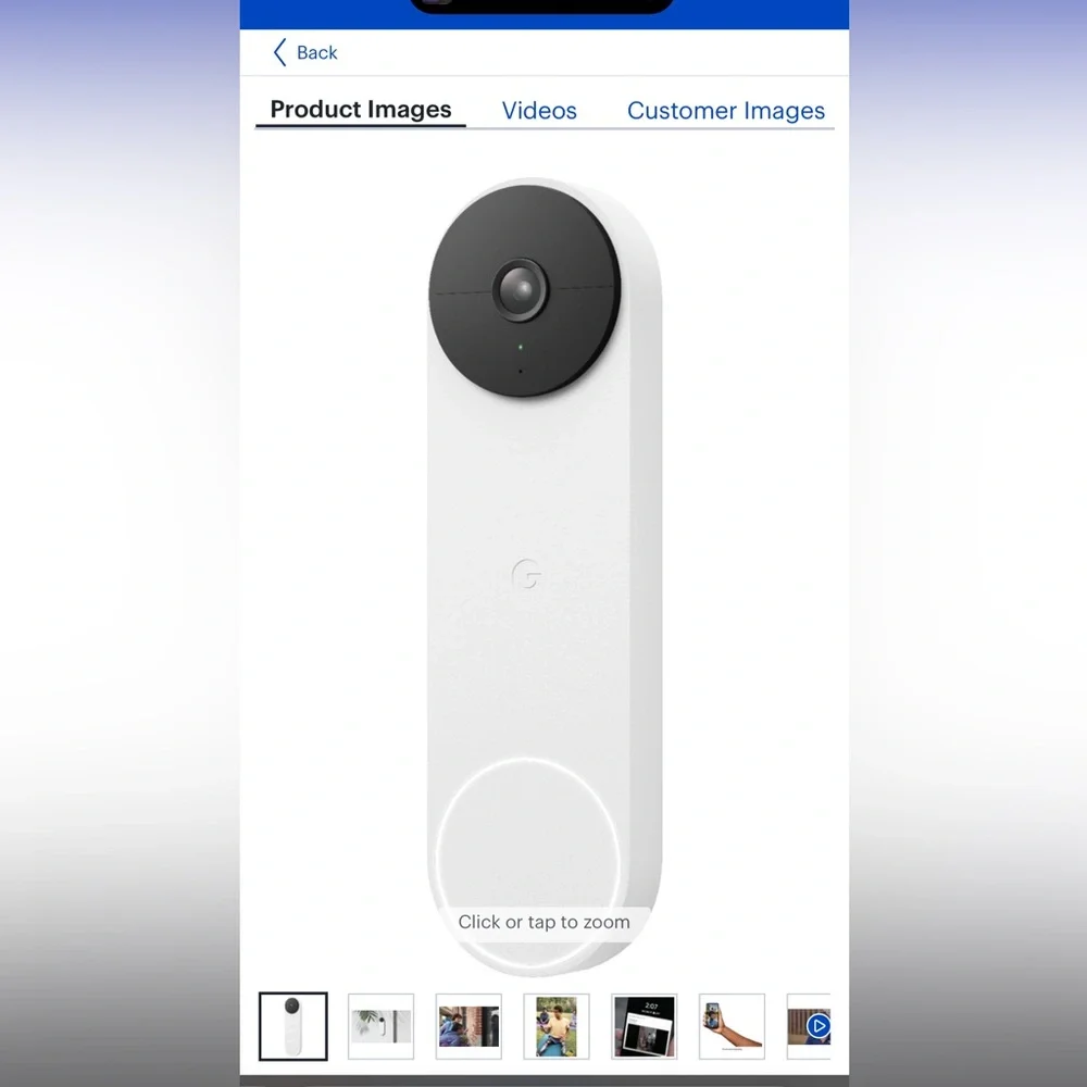Google - Nest Wi-Fi Video Doorbell - Battery Operated - Snow- New in box!!